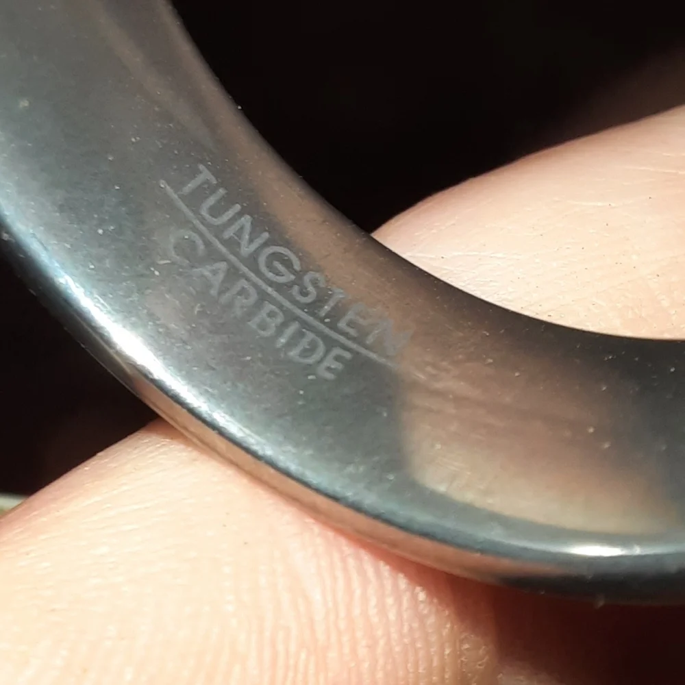 𝅺TUNGSTEN Men’s Carbide Band Ring choose one Greytone Metal Wedding